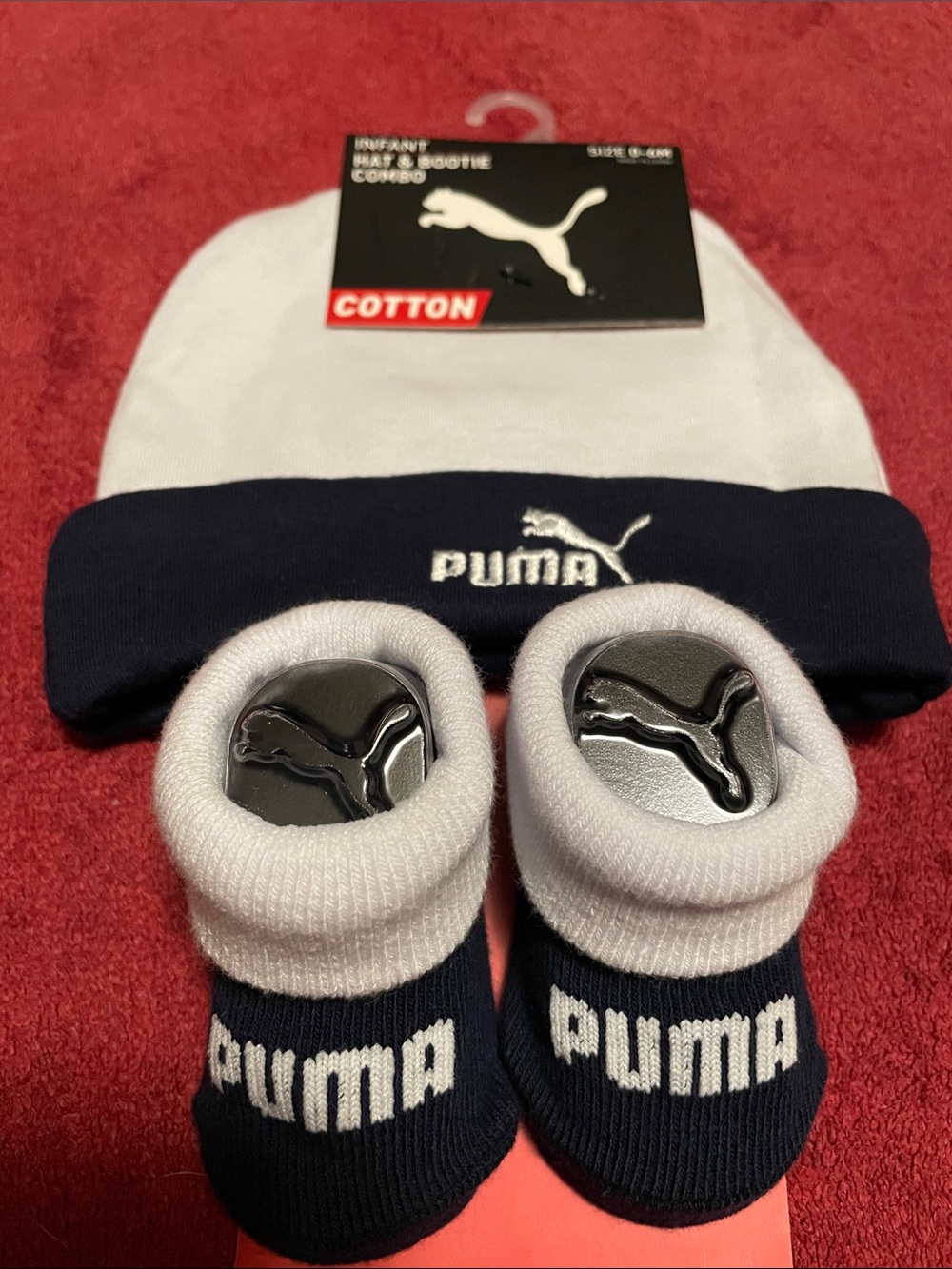 🐾PUMA® Totally Adorable Set of Beanie and Logo Socks for Newborn 🐾